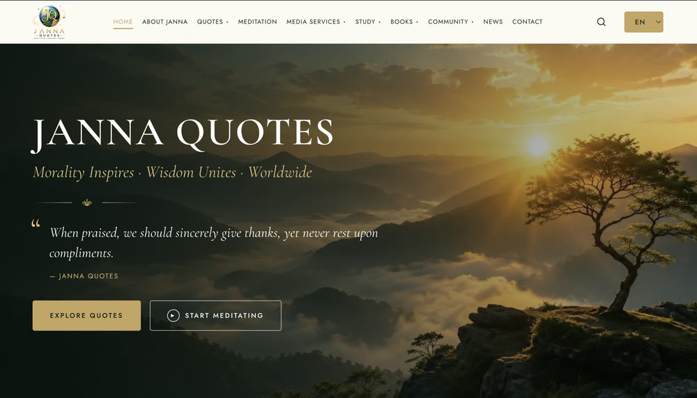 Janna Quotes homepage — a quote reading and sharing product built and operated by Janna Solutions.
