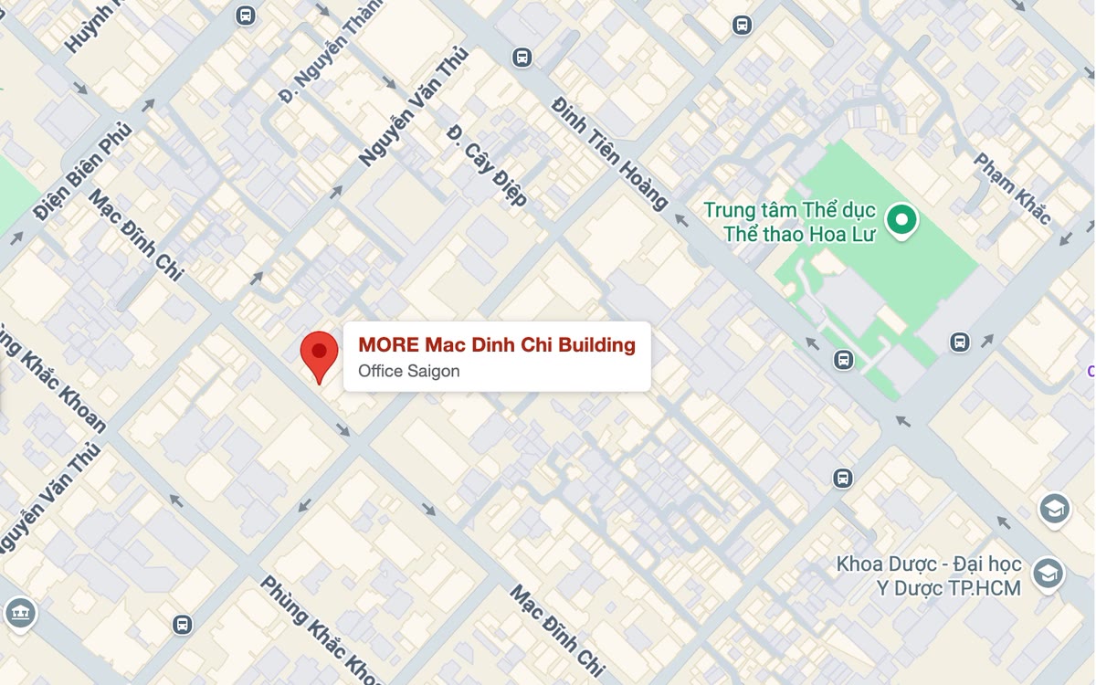 Bản đồ vị trí văn phòng Janna Solutions tại toà MORE BUILDING, 36 Mạc Đĩnh Chi, Phường Tân Định, TP. Hồ Chí Minh.